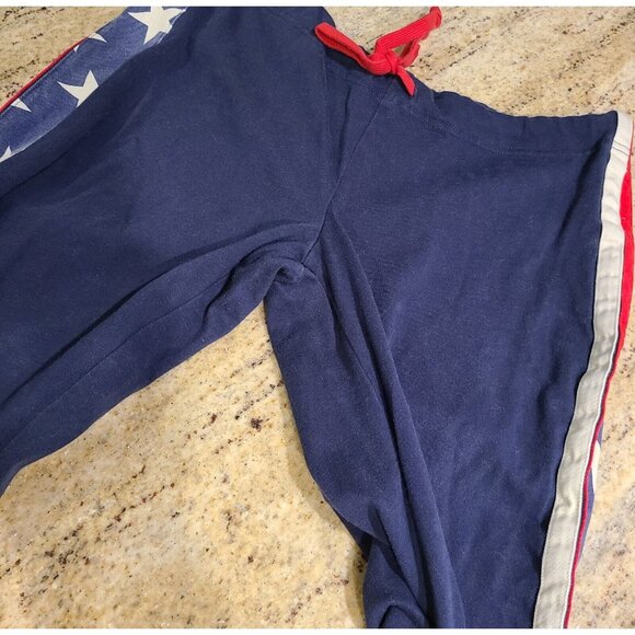 Tommy Girl Jean's Women Sz M Sweatpants Red White Blue Flag Leg Bootcut July 4th - Picture 10 of 14